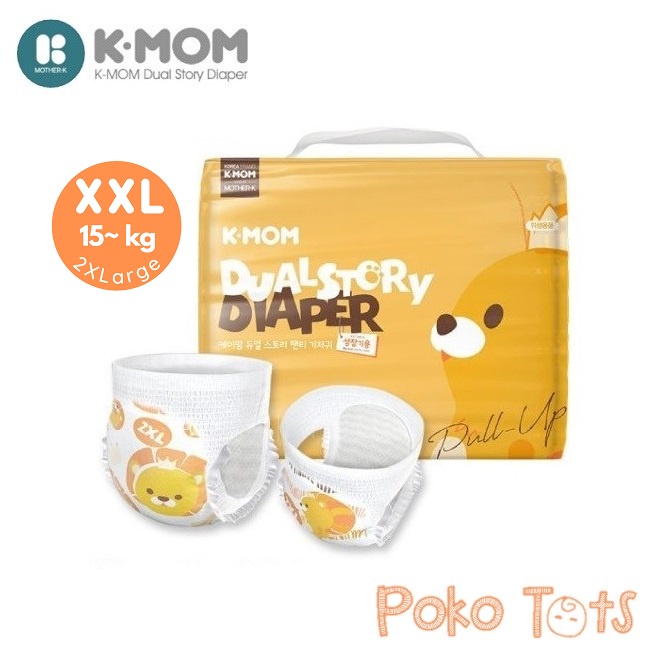 Mother-K K-Mom Dual Story Diaper 2XLarge (XXL) 30pcs Diapers Pants Pull Up Popok Celana Bayi Anak