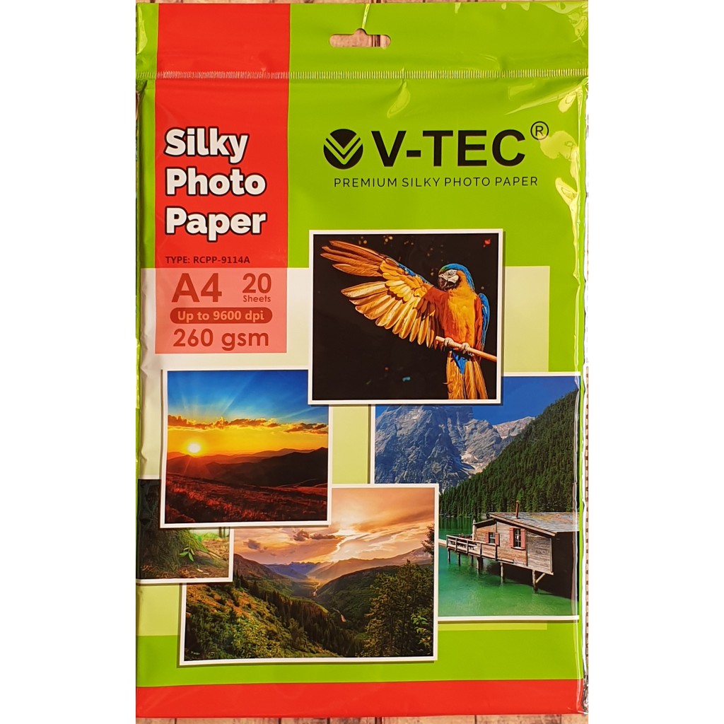 Photopaper Silky / Doft / Matte - V-TEC Silky Photopaper A4 260 Gsm - Kertas Foto Doft Matte