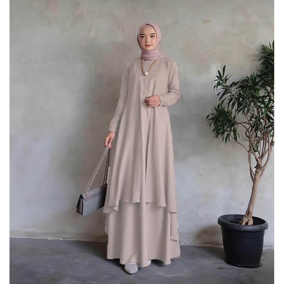 Gamis Syar&quot;i Alona Maxi Dress Cantik Ukuran L-XL-XXL