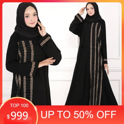 TERBARU Gamis Abaya Arab Hitam Bahan Jet Black Saudi Elegant Mewah