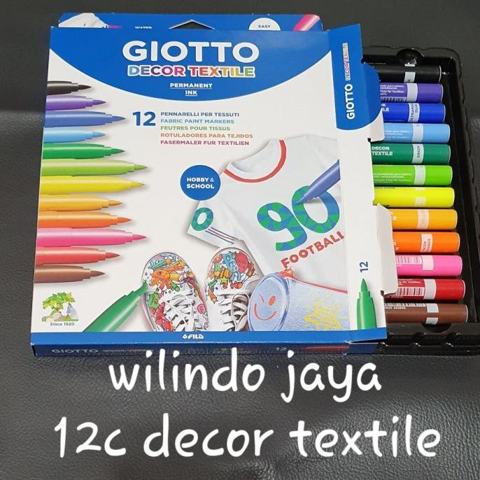 

GIOTTO Decor Textile Fabric/Paint Marker/Permanent Ink 12 Warna