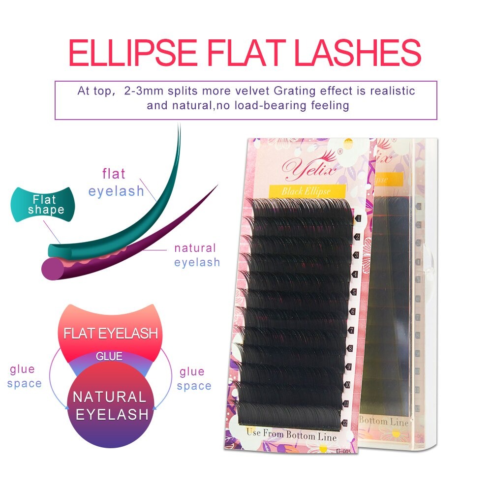 Yelix Black Ellipse Eyelash Extension Tanam Bulumata Palsu