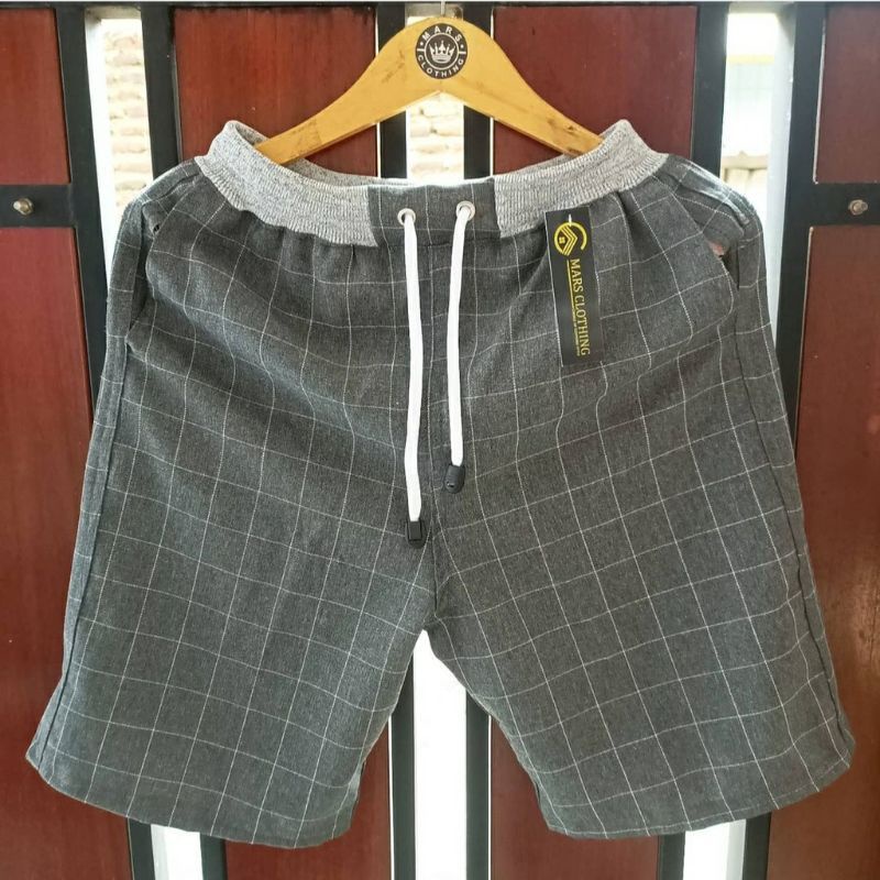 Tartan celana pendek pria dewasa-Abu