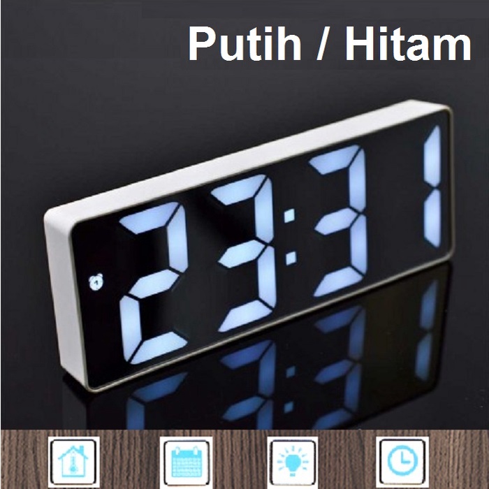 Jam Meja Digital Led Weker Table Tidur Digital Alarm Clock GH-0712L 3D Modern Snooze Mode Kecerahan