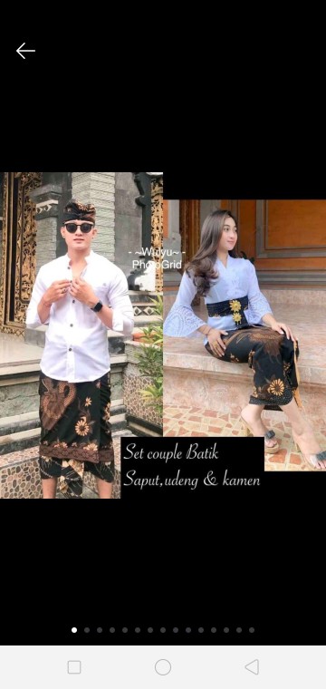 Set Couple Batik Saput Udeng + Kamen Lembaran