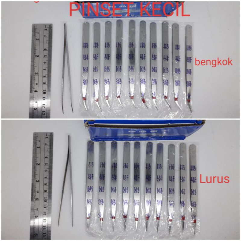 Pinset / Tweezer Besar dan Kecil Bengkok dan Lurus