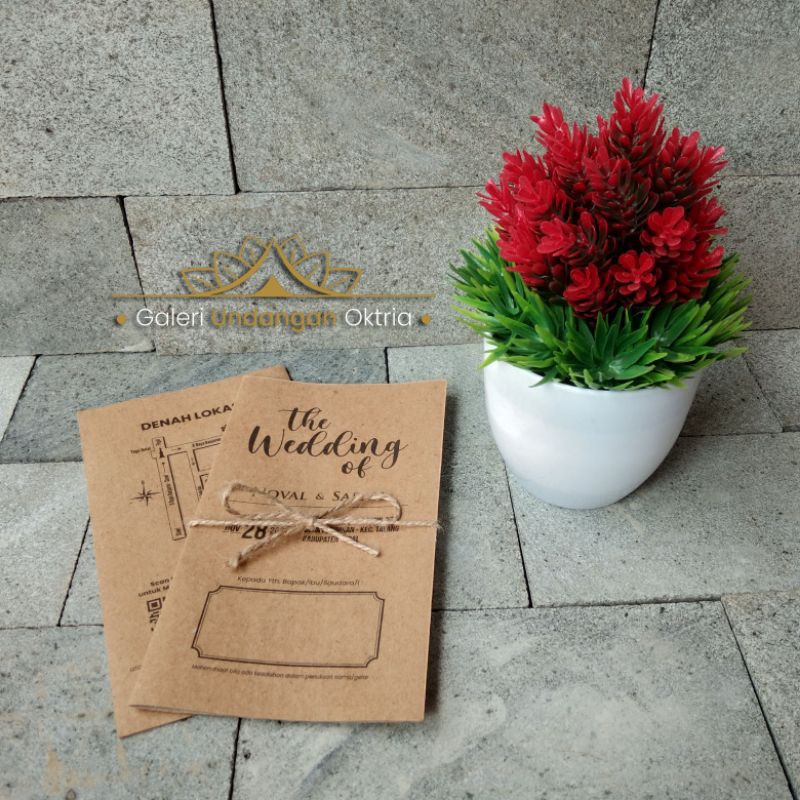 Undangan Rustic Tali Rami Murah