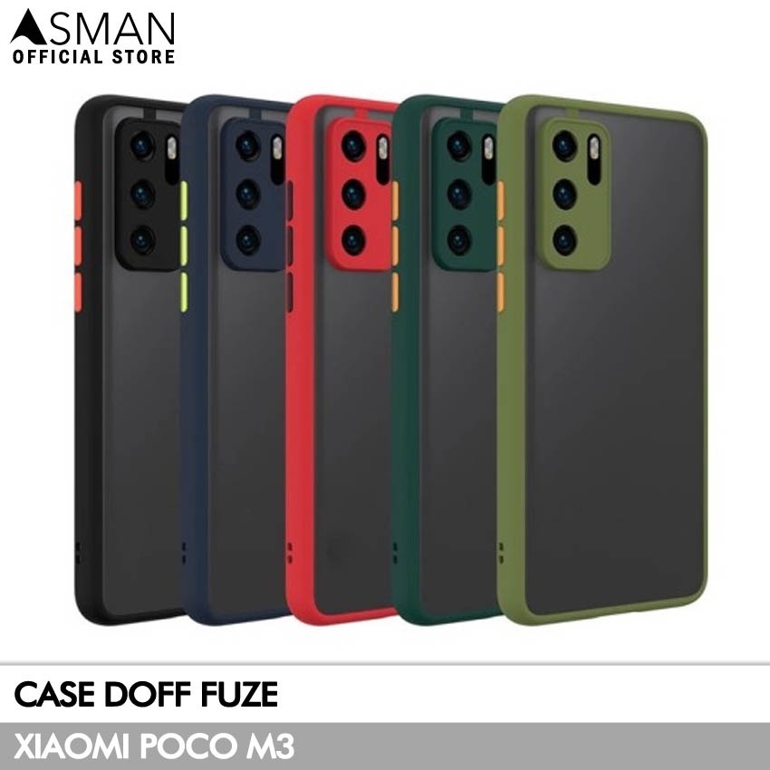 Asman Case Xiaomi Poco M3 Doff Fuze Premium Shield Protector