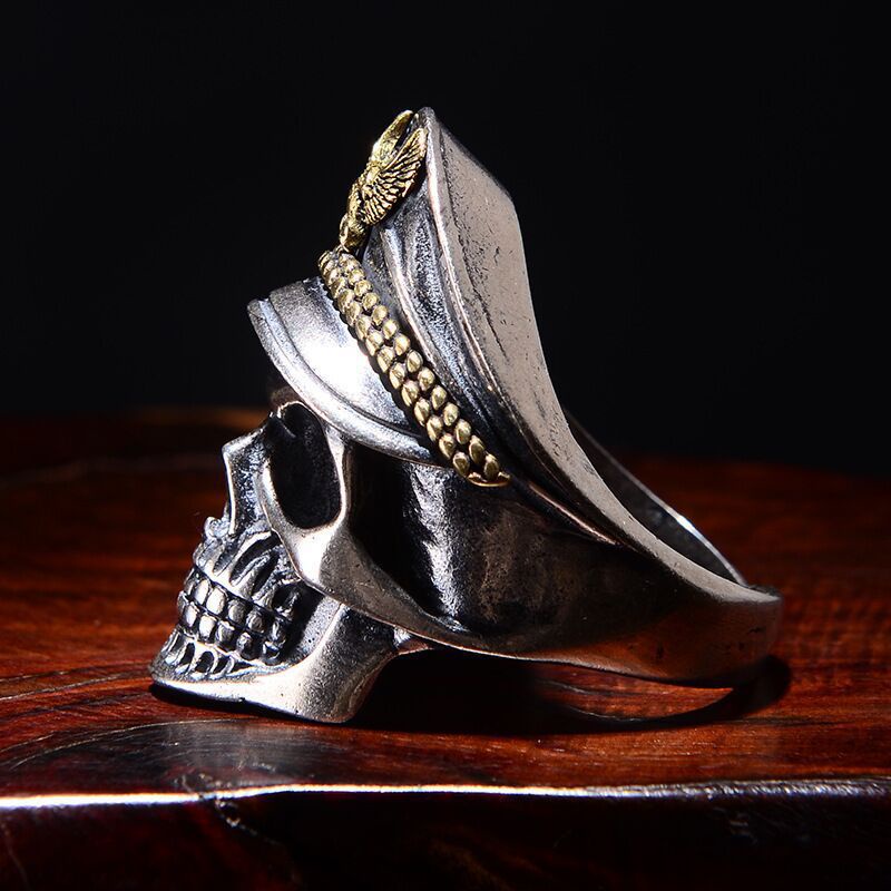 Cincin Model Terbuka Desain Tengkorak Elang One Piece Army Untuk Pria