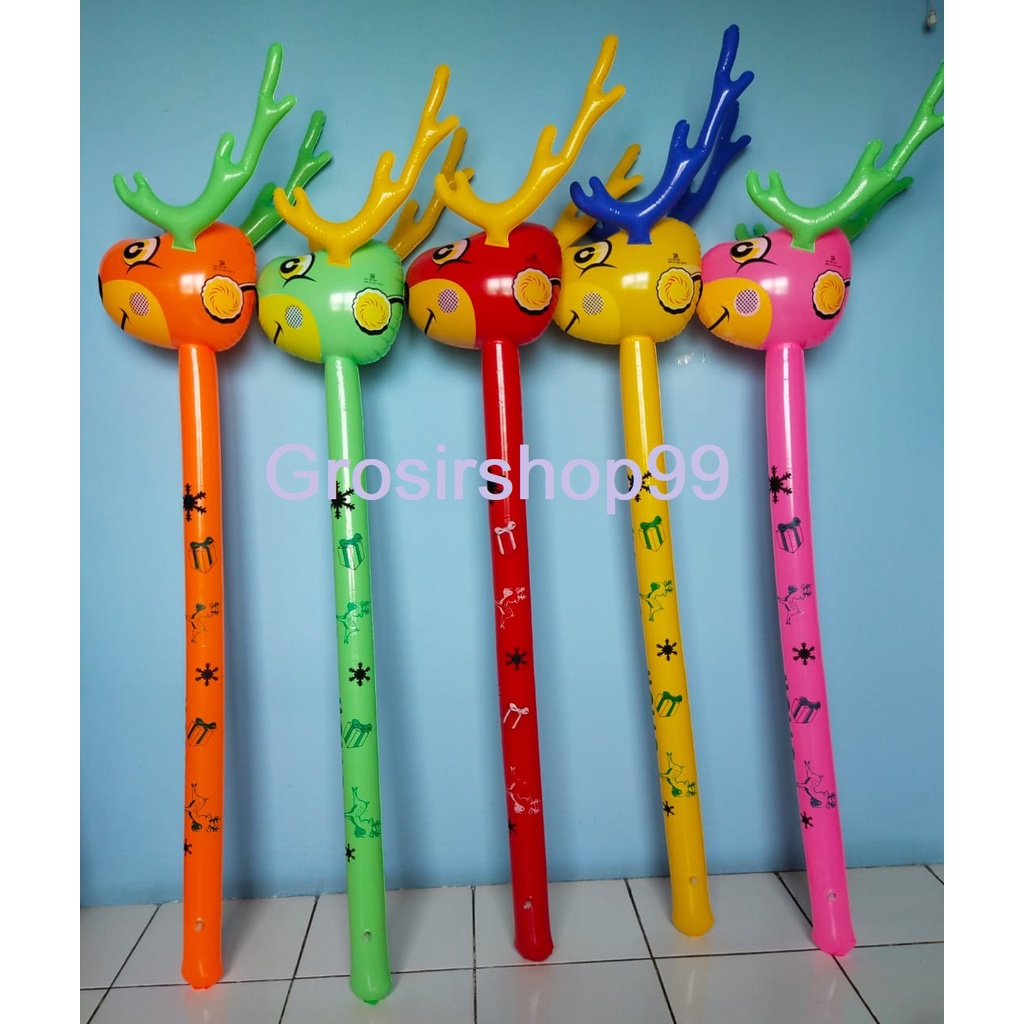 Mainan Balon Tiupan Tongkat Kepala Rusa Bahan PVC SNI