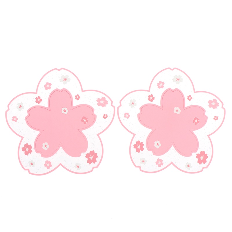 2pcs Cangkir Minum Desain Cherry Blossom Gaya Jepang Anti Slip Tahan Panas