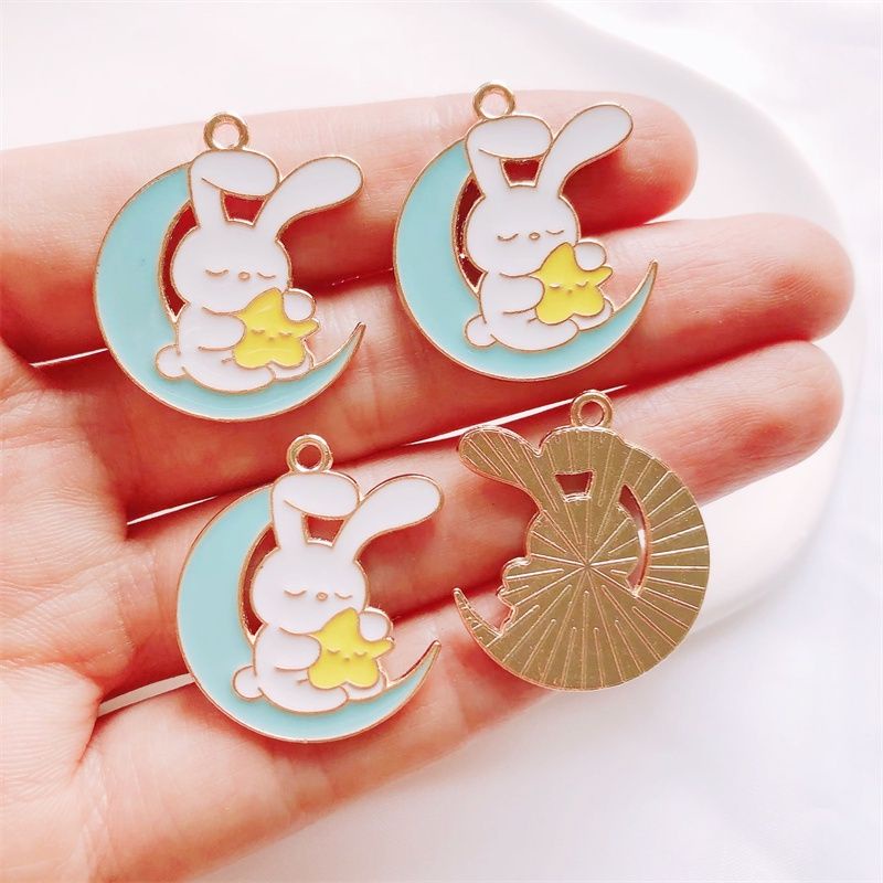 Bandul Kalung Keychain Bentuk Bunny and Bear