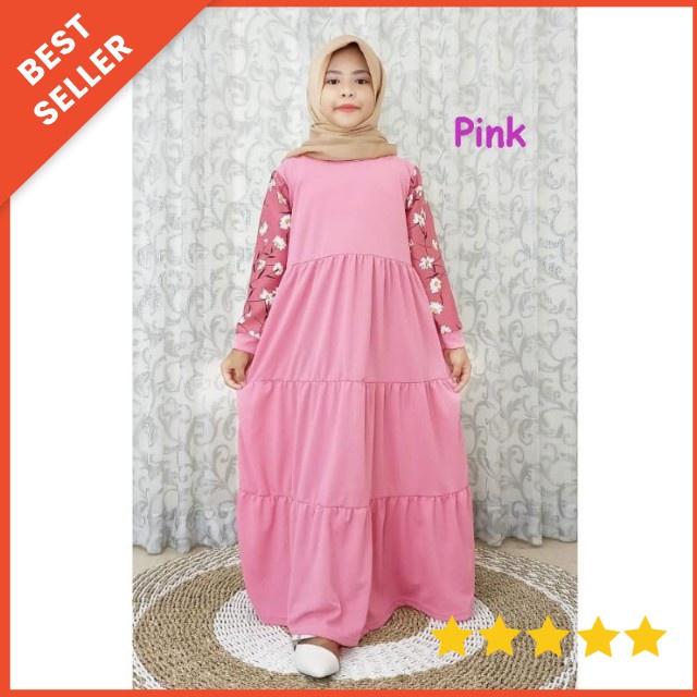 [4-12T] GAMIS ANAK TANGGUNG SUSUN /GAMIS ANAK MODEL SUSUN SERUT REMPEL / GAMIS CANDA ANAK MONALISA