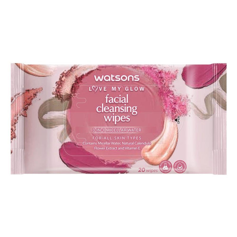 Watsons Facial Cleansing Wipes 3-in-1 Micellar Water 20s