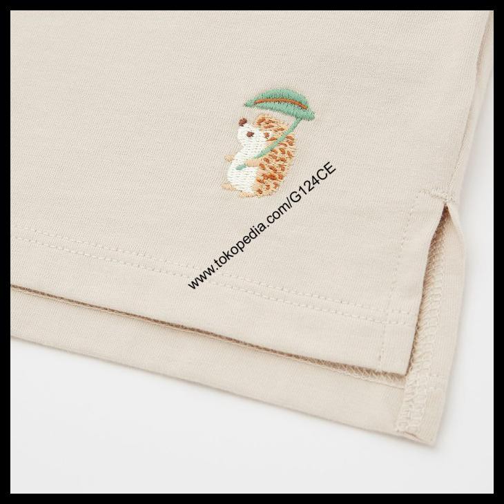 DISKON KAOS UNIQLO BABY TODDLER AIRism KATUN T-SHIRT BAYI LENGAN PENDEK NATUR