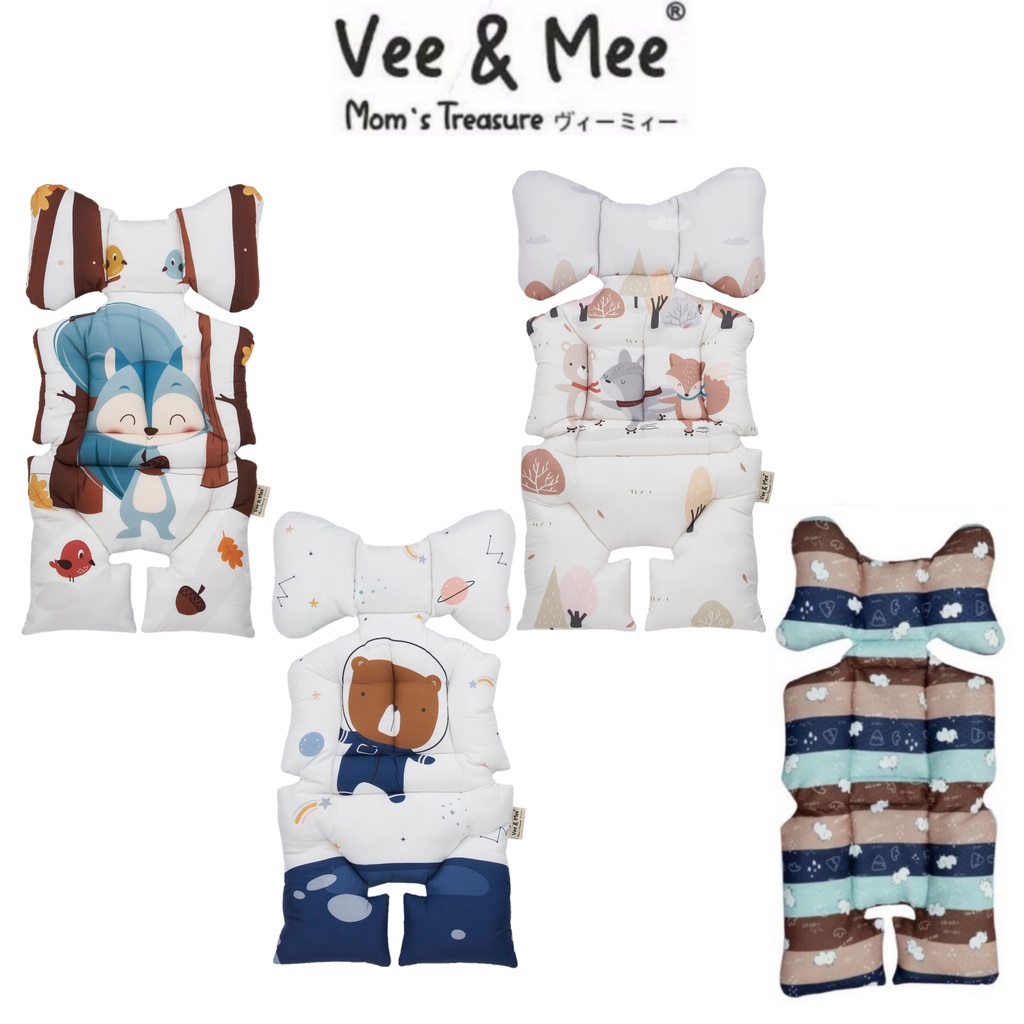 Vee &amp; Mee Alas Stroller + Bantal Lengan Rhino Series, Squirrel Series,  Astronaut Bear Series, Raccoon and Friends Series