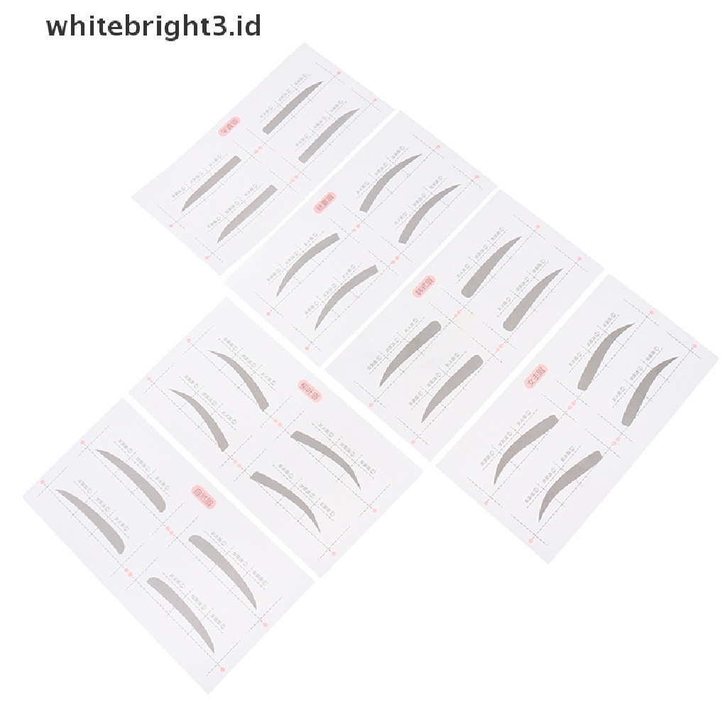 (whitebright3.id) 24 Pasang / Set Stiker Cetakan / Stensil Alis Adjustable Untuk Makeup / Kosmetik Wanita