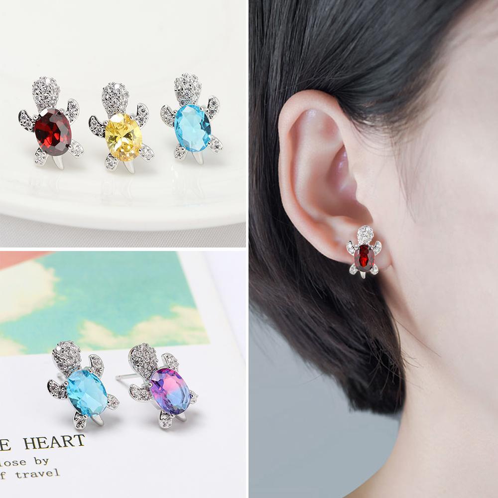 R-flower Stud Earrings Fashion Multicolor Vintage Turtle Shaped