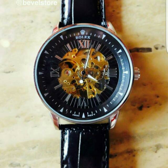 JAM TANGAN ROLEX KULIT OTOMATIS