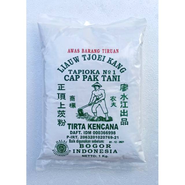 

Tepung Tapioka/ Sagu Tani Cap Pak Tani Liauw Tjoei Kang/ Tirta Kencana 1 kg