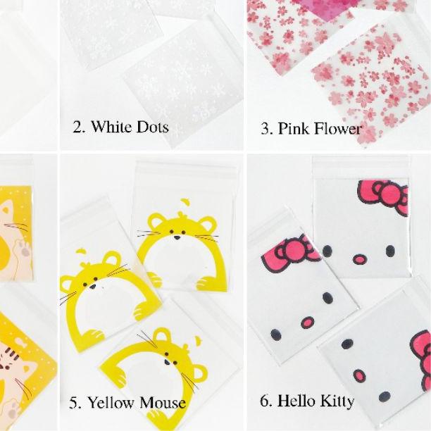 

♝ [10x10 cm] Plastik Cookies Bag Pack (100 pcs) Coklat Permen Kue Souvenir Aksesoris Kemasan Plastik