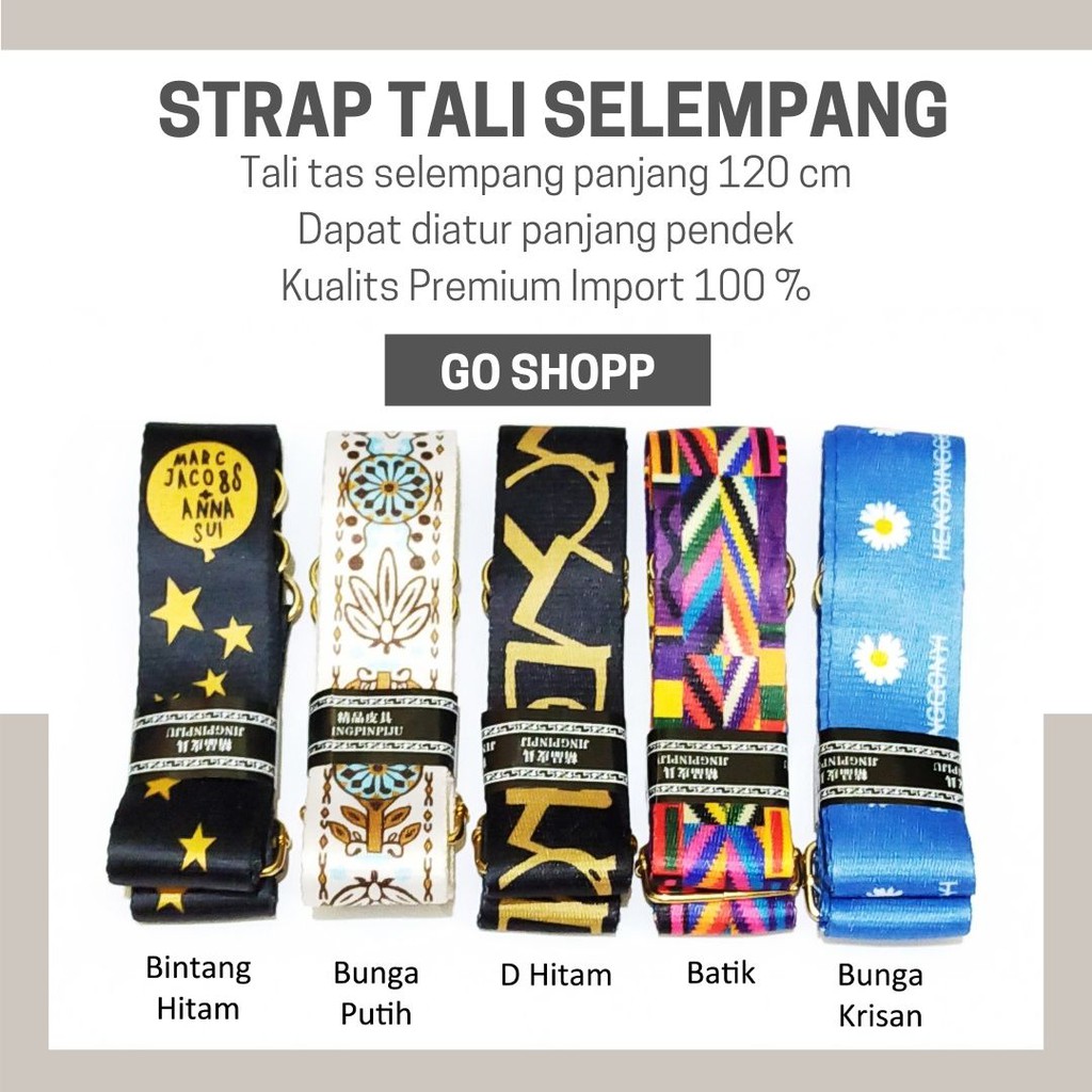 Strap Tas Selempang Import - Tas Tali Selempang Strap Panjang Sling Longstrap Fashion [TL01]