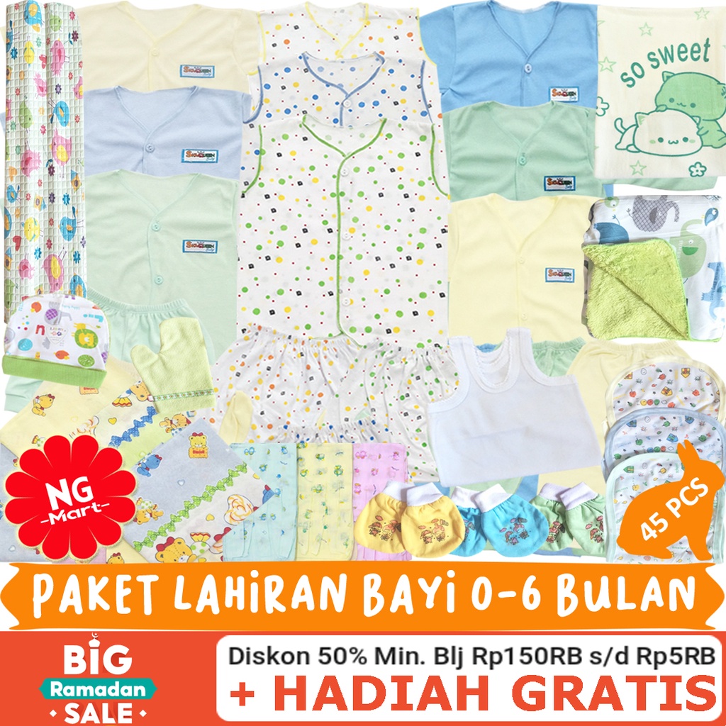 45PCS PAKET LAHIRAN PERLENGKAPAN BAYI BARU LAHIR LENGKAP NEWBORN SNI KADO HAMPERS-7