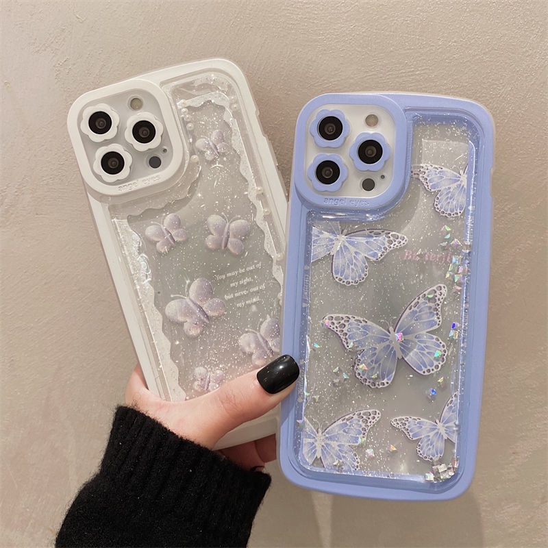 Soft Case Silikon Motif Kupu-Kupu Fantasi Untuk iPhone 12 13 11 Pro Max X Xs Max Xr hnrd