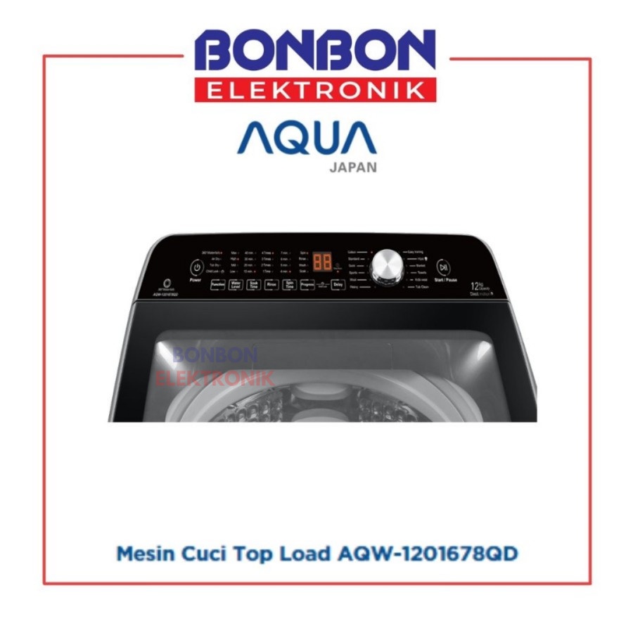 AQUA Mesin Cuci 1 Tabung 12KG AQW-1201678QD Top Loading 12 KG