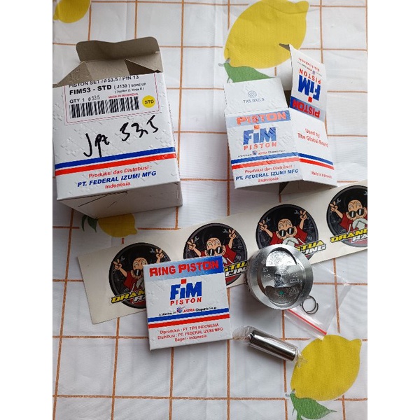 PISTON KIT SEHER FIM 53 YAMAHA JUPITER Z DIAMETER 53.5 54 54.5 55 55.25 PEN 13 MM