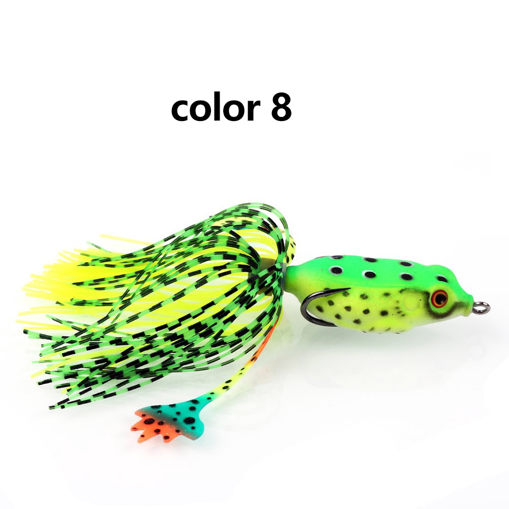 Sougayilang Fishing Lures Umpan Pancing Bentuk Kodok 5 Warna dengan Kail Treble Soft Frog Fishing Bait Gear Fishing Lure-Color 08