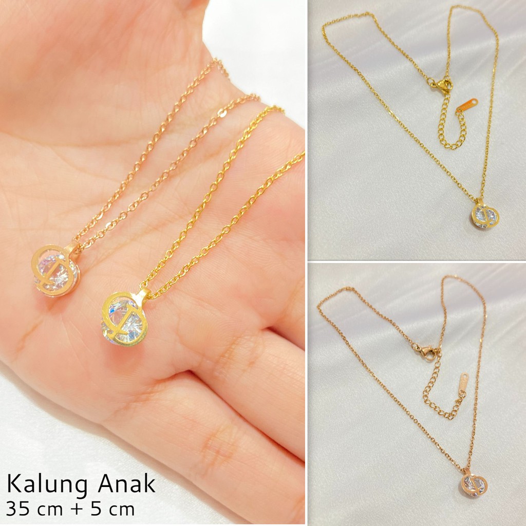 Kalung Anak Perempuan Titanium Steel Anti Karat Aksesoris Fashion Perhiasan Anak Cantik