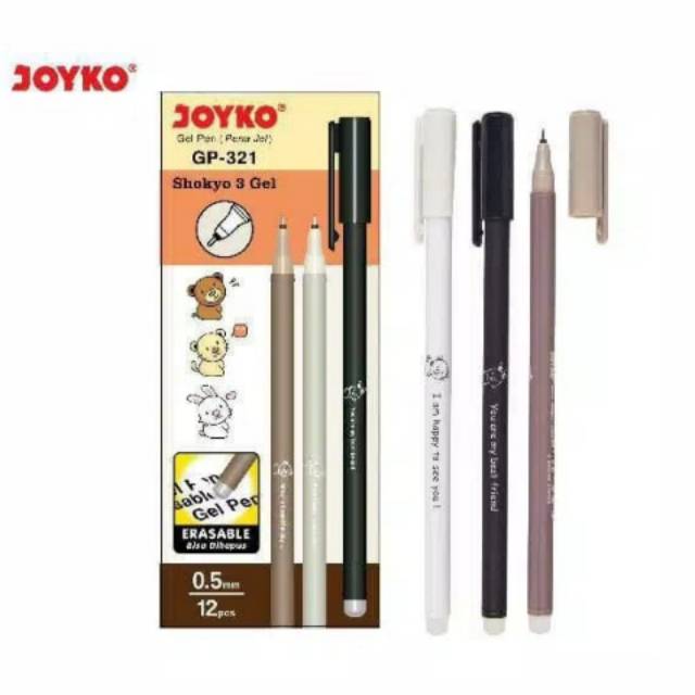

Pulpen Joyko Shokyo 3 Gel GP-321/Pen Bisa Dihapus Joyko