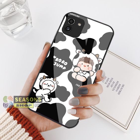 [SAMSUNG A03] Softcase Kaca Samsung A03 - Softcase Glass Glitter Samsung A03 - Softcase Samsung A03 