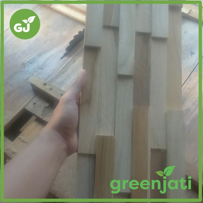 panel dinding kayu jati