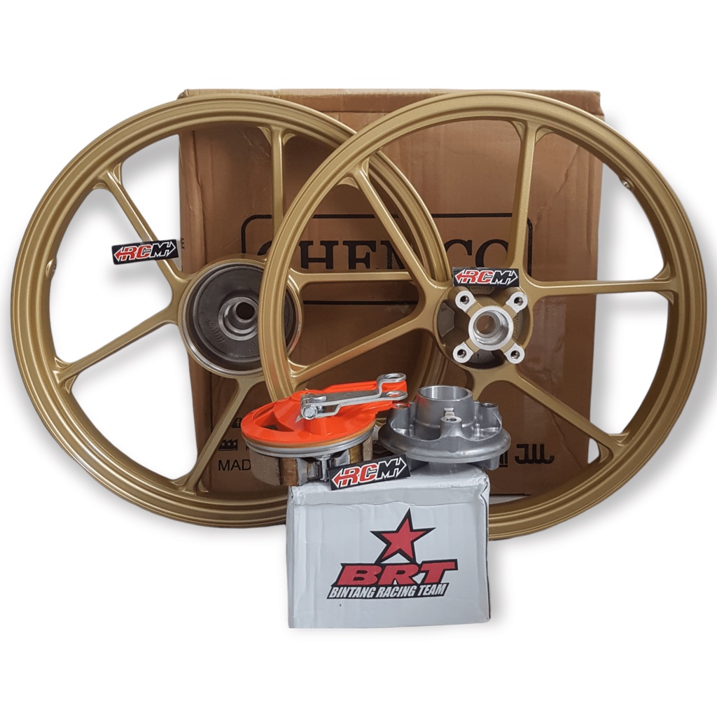 VELG VELK PELEG PELEK CHEMCO CEMCO BRT JUP JUPITER Z MX FIZR FIZ R WARNA EMAS GOLD SDH DEPAN BLKNG 1
