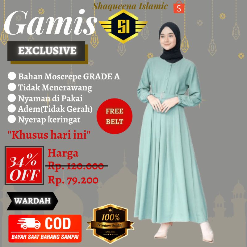 SHAQUEENA/baju gamis Wanita Dewasa/gamis remaja kekinian modern 2021