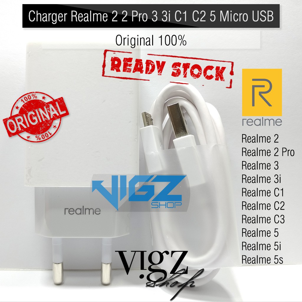 Charger Realme 2 2 Pro 3 3i C1 C2 C3 5 5i 5S Micro USB Original 100%