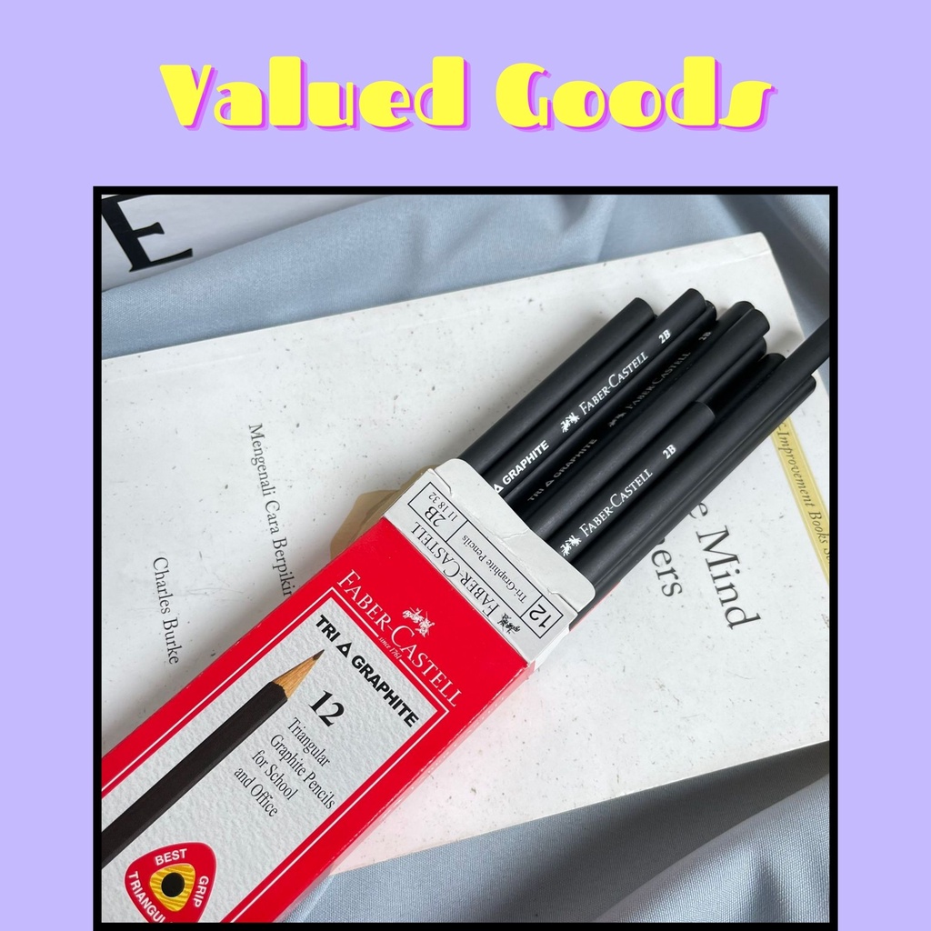 

PENSIL 2B FABER CASTELL TRIGRAPHITE PENSIL UJIAN SEGITIGA HITAM TEBAL