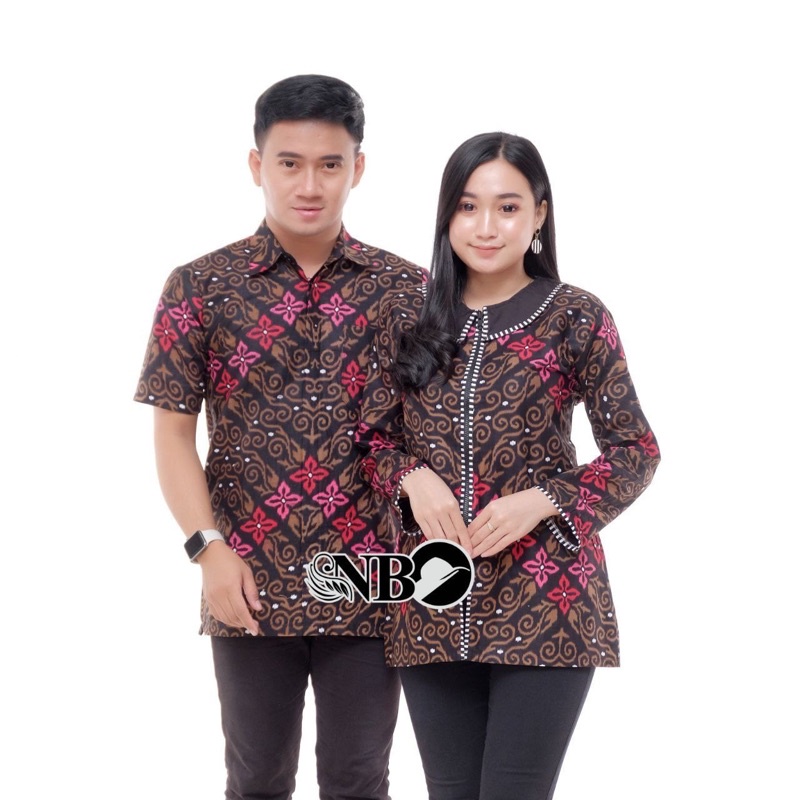 Berkah Couple - Sania Ruffle Batik Couple Ori Garansi Termurah Shopee - BATIK MODERN BSWART