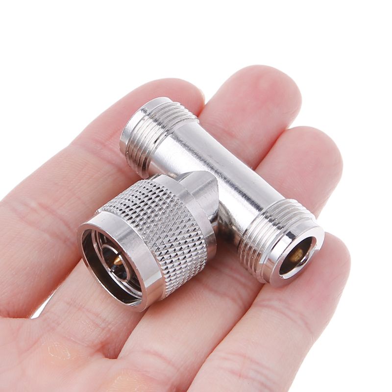 zzz T Shape N Male To 2 N Female Triple RF Connector 3-way Coaxial Adapter