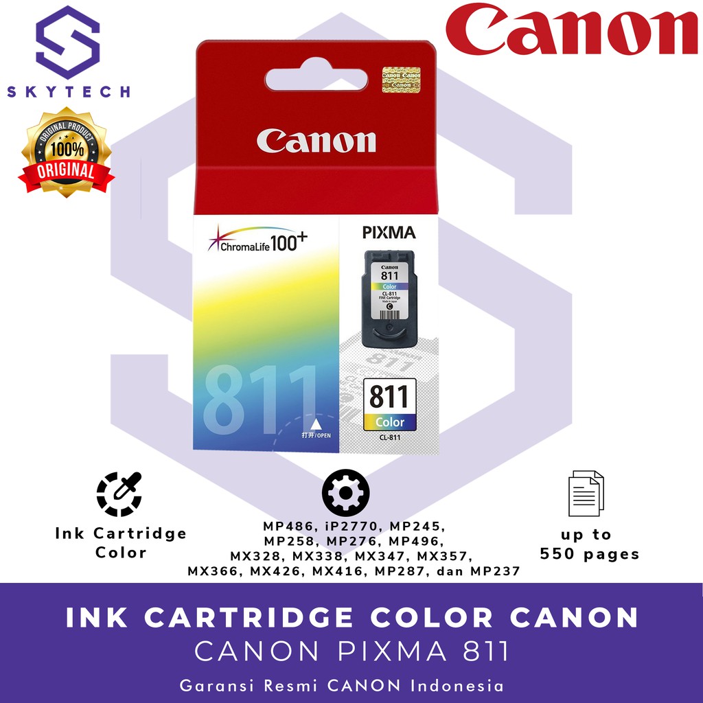 TINTA PRINTER CANON 811 CATRIDGE COLOUR ORIGINAL