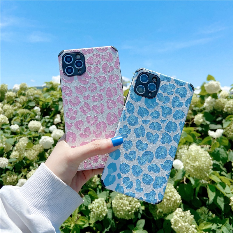 Luxury Leopard Leather shockproof Case iPhone 11 12 Pro max 7plus 8plus X XS MAX XR Brand Soft Casing Cover