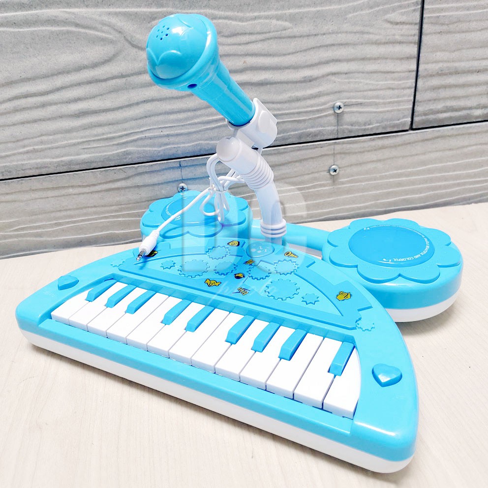 Electronic Organ Happy Music Mainan Piano Musik Dengan Microphone Bisa Menyala