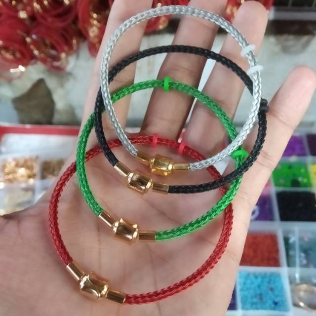 Grosir (SSC) Gelang Tali Kawat Magnet Kunci Gold Kilap Pandora Waterproof Premium Termurah