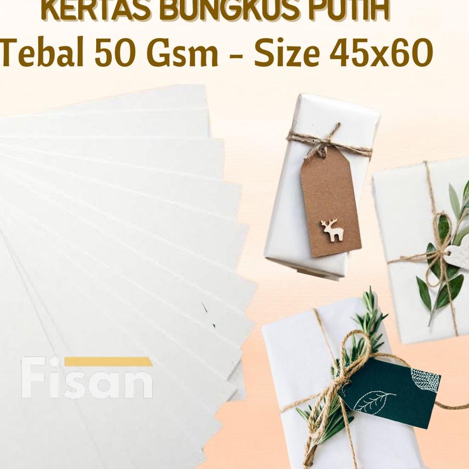 

♨ 100 Lembar Kertas Bungkus Putih 45x60 ☋