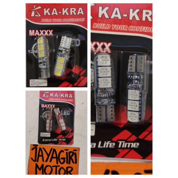 Kakra Lampu Sen LED 12V Merah Putih Biru Motor Bohlam Bohlamp Headlight Bulb Blub 12Volt 12 V AC Vol