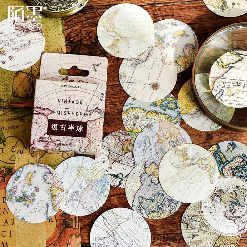 

46 PCS CUTE MAP STICKERS FOR DECORATION DIARY/JOURNALS/DIYCRAFT/SCRAPBOOKS/STATIONARY
