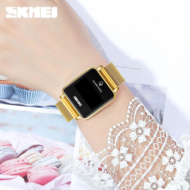 SKMEI 1744 Jam Tangan Pria Wanita Digital Layar Sentuh Tali Stainless WATCHKITE WKOS