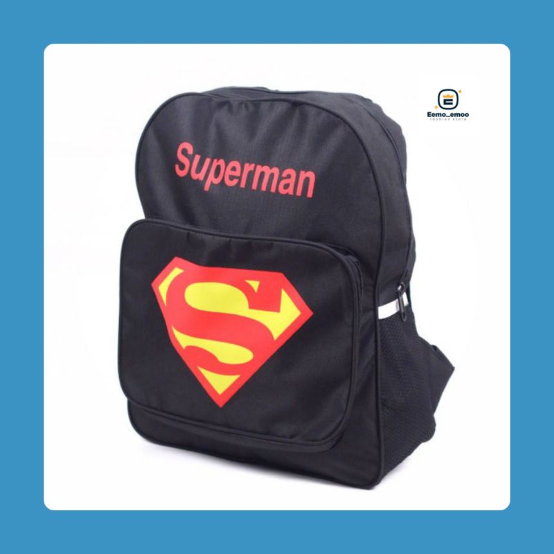 SUPERMAN Tas Ransel Anak Sekolah Laki-laki Tas Anak Lucu Kekinian murah PAUD/TK/SD EMOEMO